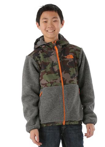 Boys Denali Hoodie (Charcoal Grey Heather/Scallion Green Camo Print)