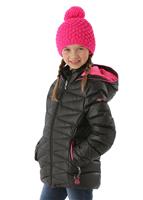 Girls Timeless Down Jacket (Black/Bryte Bubblegum) - Spyder Girls Timeless Down Jacket (Black/Bryte Bubblegum) Side