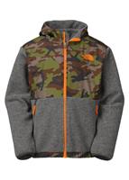 Boys Denali Hoodie (Charcoal Grey Heather/Scallion Green Camo Print) - TNF Boys Denali Hoodie (Charcoal Grey Heather/Scallion Green Camo Print) Studio