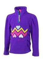 Girls Ric-Rac Fleece Top - Iris Purple - Obermeyer Girls Ric-Rac Fleece Top                                                                                                                    