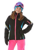 F15 Girls Pandora Jacket - Black/Bryte Bubblegum/Riviera - Spyder Girls Pandora Jacket