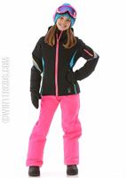 F15 Girls Pandora Jacket - Black/Bryte Bubblegum/Riviera - Spyder Girls Pandora Jacket