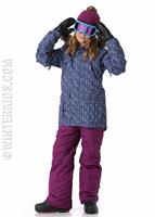 Girls Harlow Insulated Jacket - Aztec Denim - 686 Girls Harlow Insulated Jacket - WinterKids.com                                                                                                    