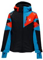  Boys Leader Jacket - Black / Electric Blue / Rage - Spyder Boys Leader Jacket - WinterKids.com                                                                                                            