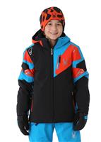  Boys Leader Jacket - Black / Electric Blue / Rage - Spyder Boys Leader Jacket - WinterKids.com                                                                                                            