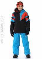  Boys Leader Jacket - Black / Electric Blue / Rage - Spyder Boys Leader Jacket - WinterKids.com                                                                                                            