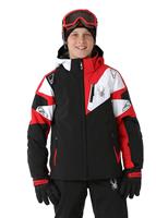  Boys Leader Jacket - Black / Red / White - Spyder Boys Leader Jacket - WinterKids.com                                                                                                            