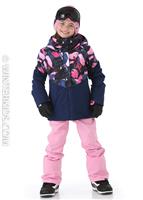Frozen Flow Girl Jacket - Medieval Blue Plumes - Roxy Frozen Flower Girl Jacket - WinterKids.com                                                                                                       