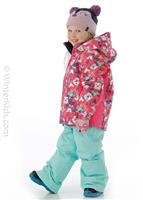 Toddler Girls Snowy Tale Jacket - Shocking Pink Animal Parade (MJY1) - Roxy Toddler Girls Snowy Tale Jacket - WinterKids.com