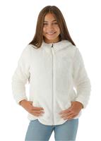 Girls Suave Oso Hooded FZ Jacket - Gardenia White - TNF Girls Suave Oso Hooded FZ Jacket - WinterKids.com