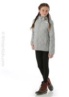 Girls Thermoball Eco Hoodie - Meld Grey - TNF Girls Thermoball Eco Hoodie - WinterKids.com