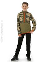 Youth Printed Glacier 1/4 Zip - New Taupe Green Explorer Camo Print - TNF Youth Printed Glacier 1/4 Zip - WinterKids.com                                                                                                    