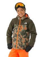 Youth Snowquest Plus Insulated Jacket - Power Orange Marble Camo Print - TNF Youth Snowquest Plus Insulated Jacket - WinterKids.com                                                                                            