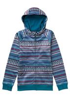 Girls Scoop Hoodie (Cerulean Woven Stripe) - Burton Girls Scoop Hoodie (Cerulean Woven Stripe)