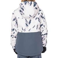 Girls Athena Insulated Jacket - White Herringbn Colorblock