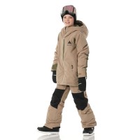 Kids' Hillslope 2L Jacket - Summit Taupe / Forest Moss