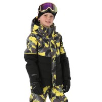 Boy's Impulse Synthetic Down Jacket - Camouflage Acid Yellow