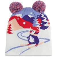 Girl's Penguin Double Pom Hat - Multi