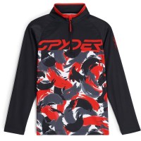 Little Boy's Camo 1/2 Zip - Spyder Red