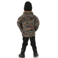 Kids' Reversible Perrito Hooded Jacket - Utility Brown