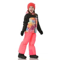 Kids' Freedom Insulated Jacket - Radiant Poppy Blowing Wind Print