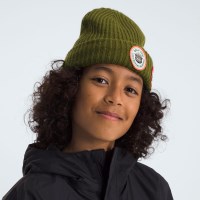 Kids' Salty Lined Beanie - Forest Olive / Smokey The Bear Patch