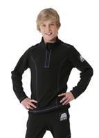 Junior Boys 1/4 Zip Fleece Top - Black/Blue - Junior Boys Zemu 1/4 Zip Fleece Top - WinterKids.com